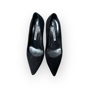 Manolo Blahnik Black Suede Heels Bb 70 37.5